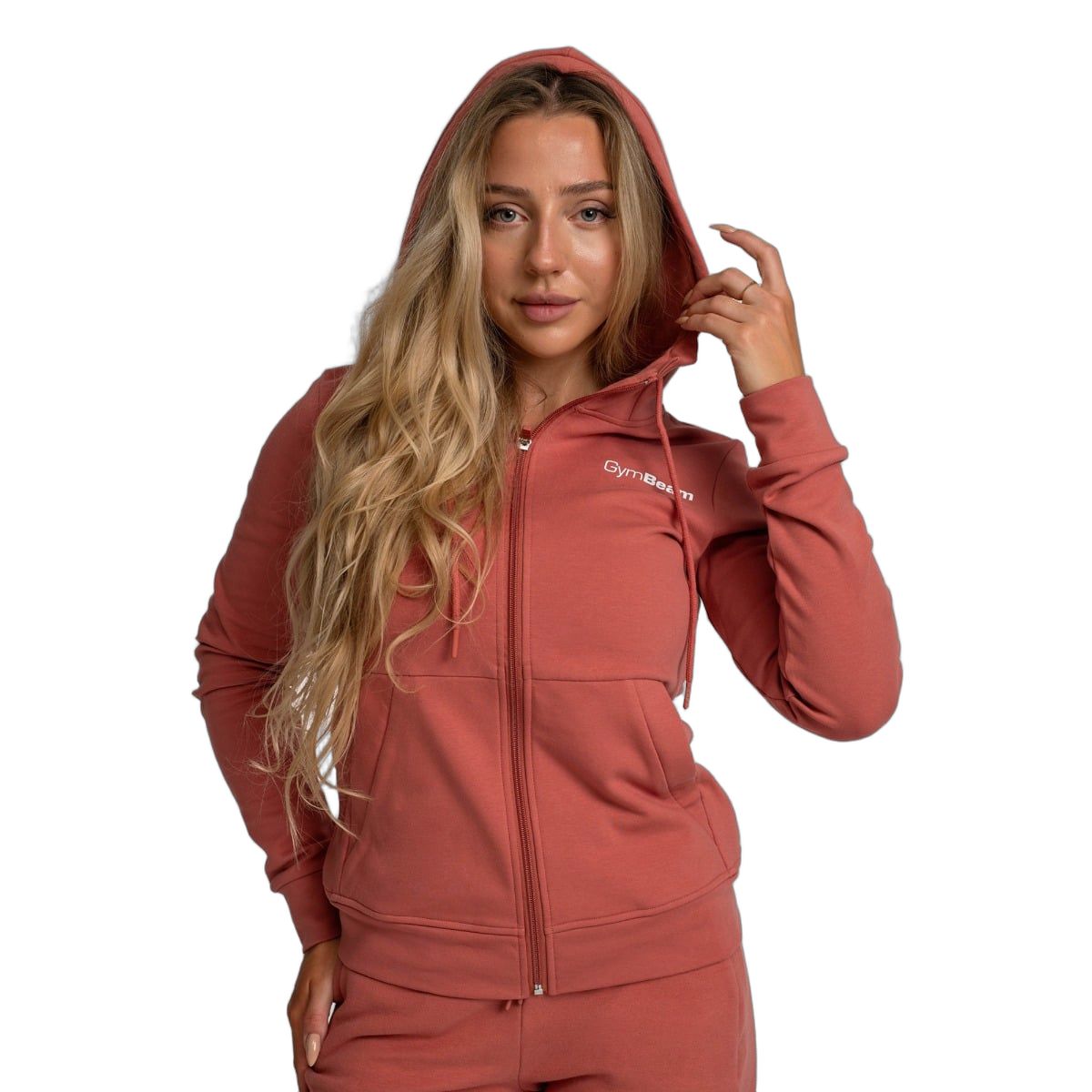 GymBeam Hoodie Damen Regular mit Reißverschluss und Kapuze Limitless Cinnamon 1 St