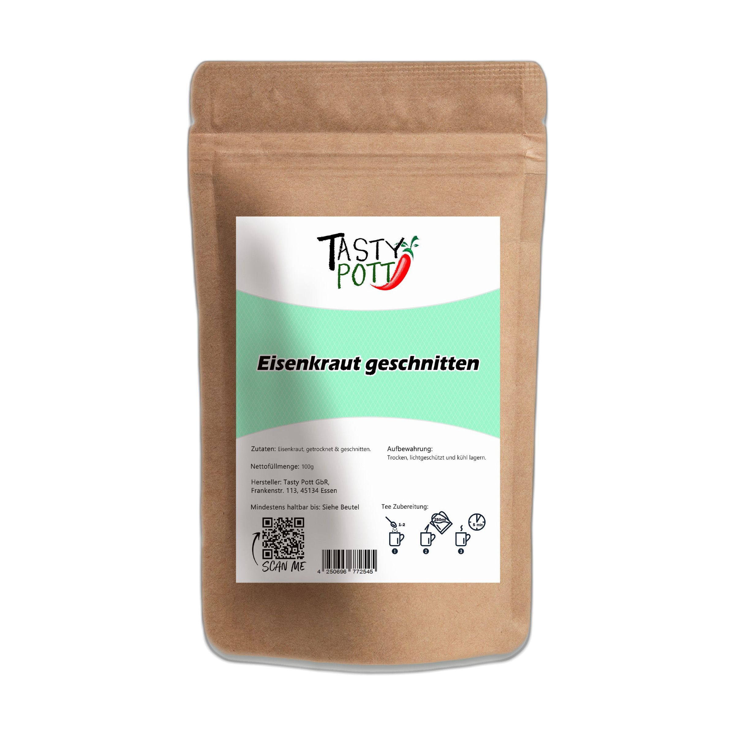 Tasty Pott Eisenkraut geschnitten 100 g Pulver