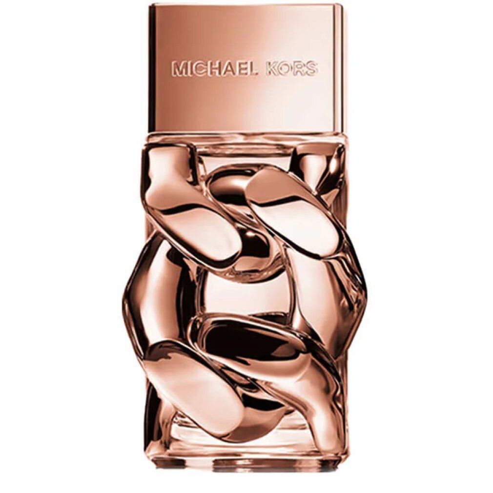 Michael Kors Parfümflakon in Roségold mit Kettenmotiv.