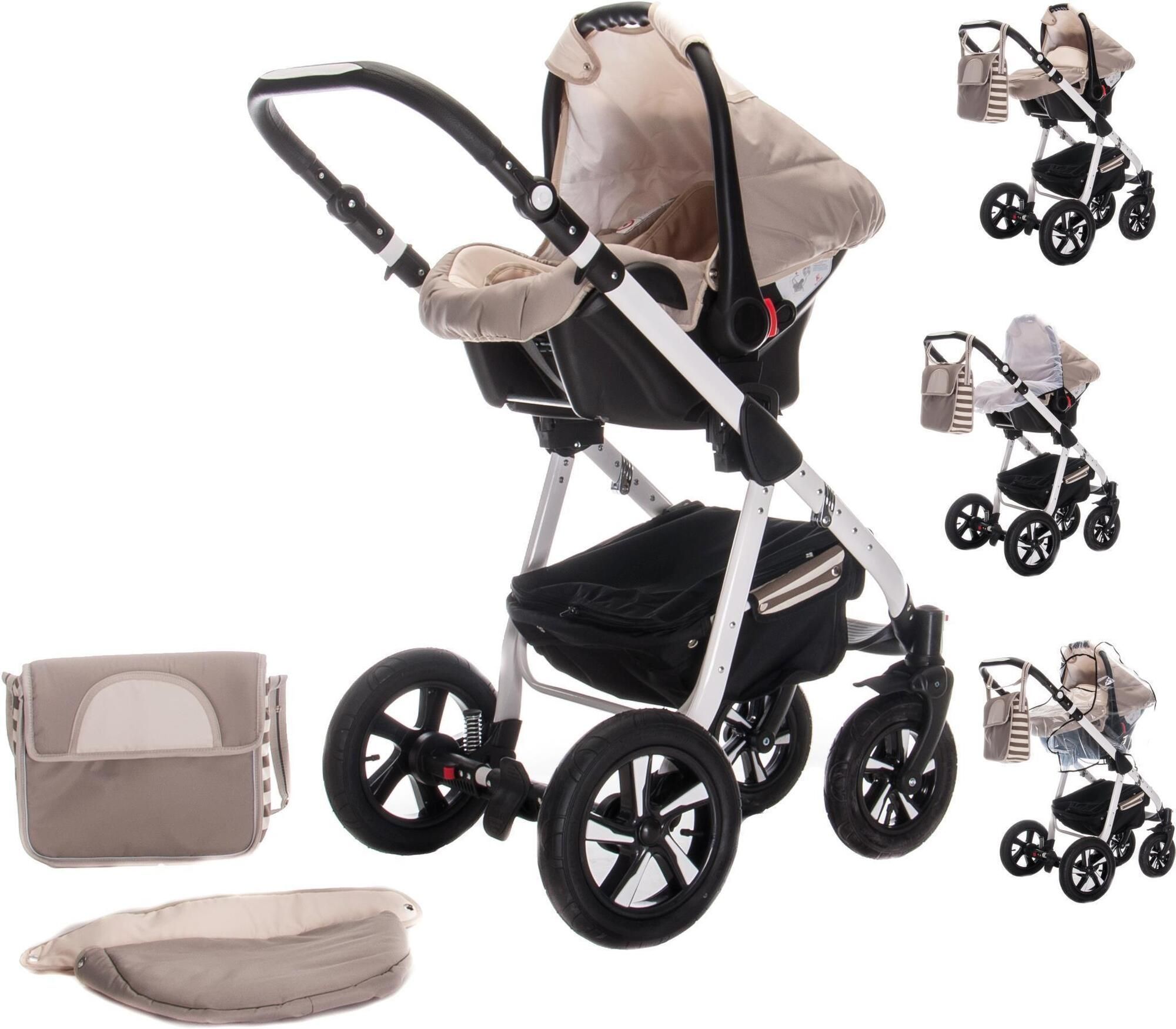 Friedrich Hugo Mandala 3 in 1 Kinderwagen Set Luftreifen, Latte Macchiato