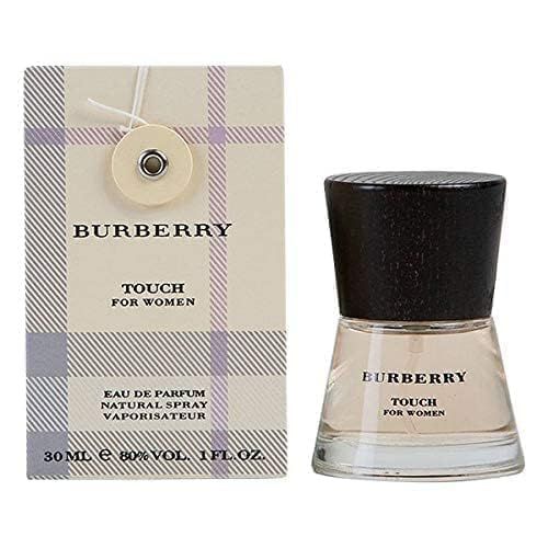 Burberry Touch for Women Flakon und Verpackung. Text: Burberry Touch for Women, Eau de Parfum.