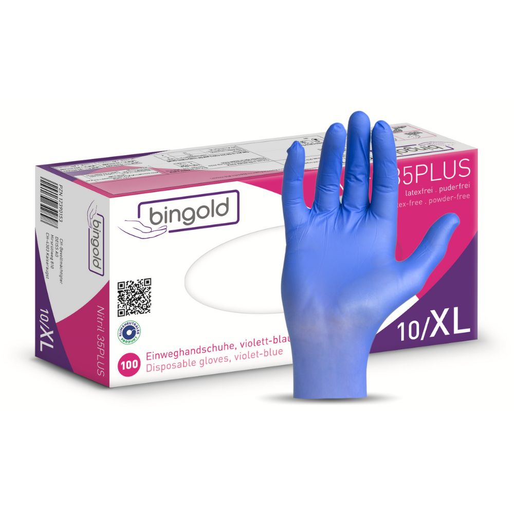 Bingold Nitril 35 Plus Hands.unste.pf XL vio.-blau 100 St Handschuhe