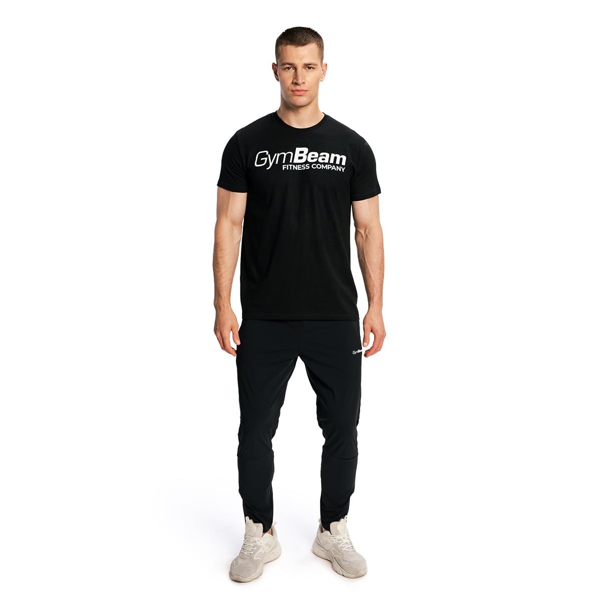 GymBeam T-Shirt Herren regular kurzarm aus Baumwolle Fitness schwarz