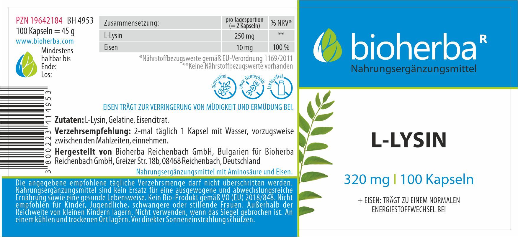 Bioherba L-Lysin Kapseln