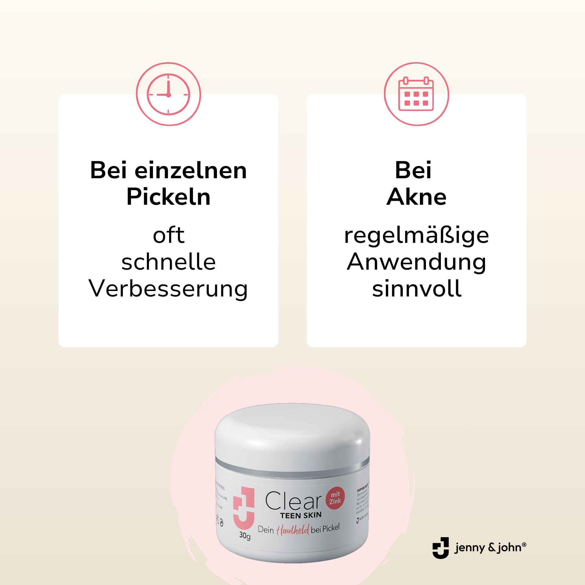 Jenny & John® CLEAR TEEN SKIN – Anti-Pickel-Balsam für Teenager in der Pubertät