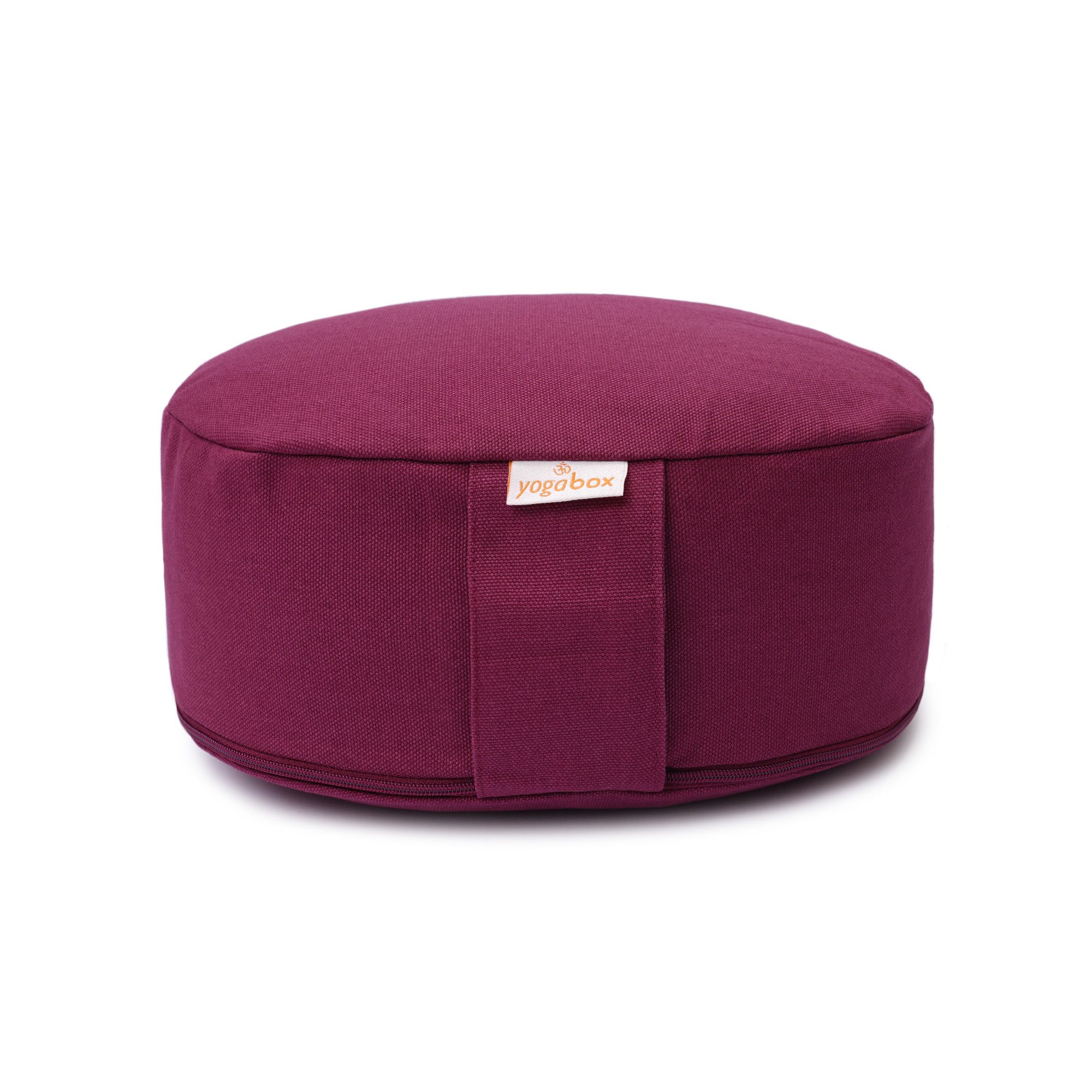yogabox Yogilino® Reise Meditationskissen mini oval Basic - aubergine 26 x 21 9 cm 1 St