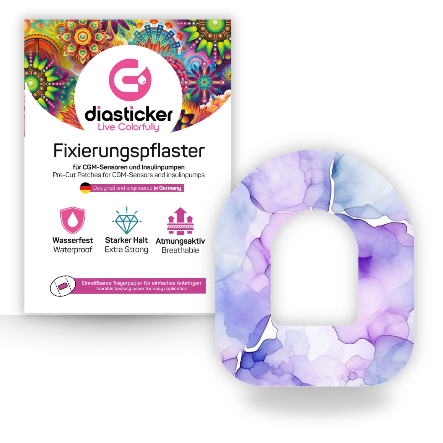 Diasticker® Omnipod Fixiertapes 'Lilac Breeze' 5 St