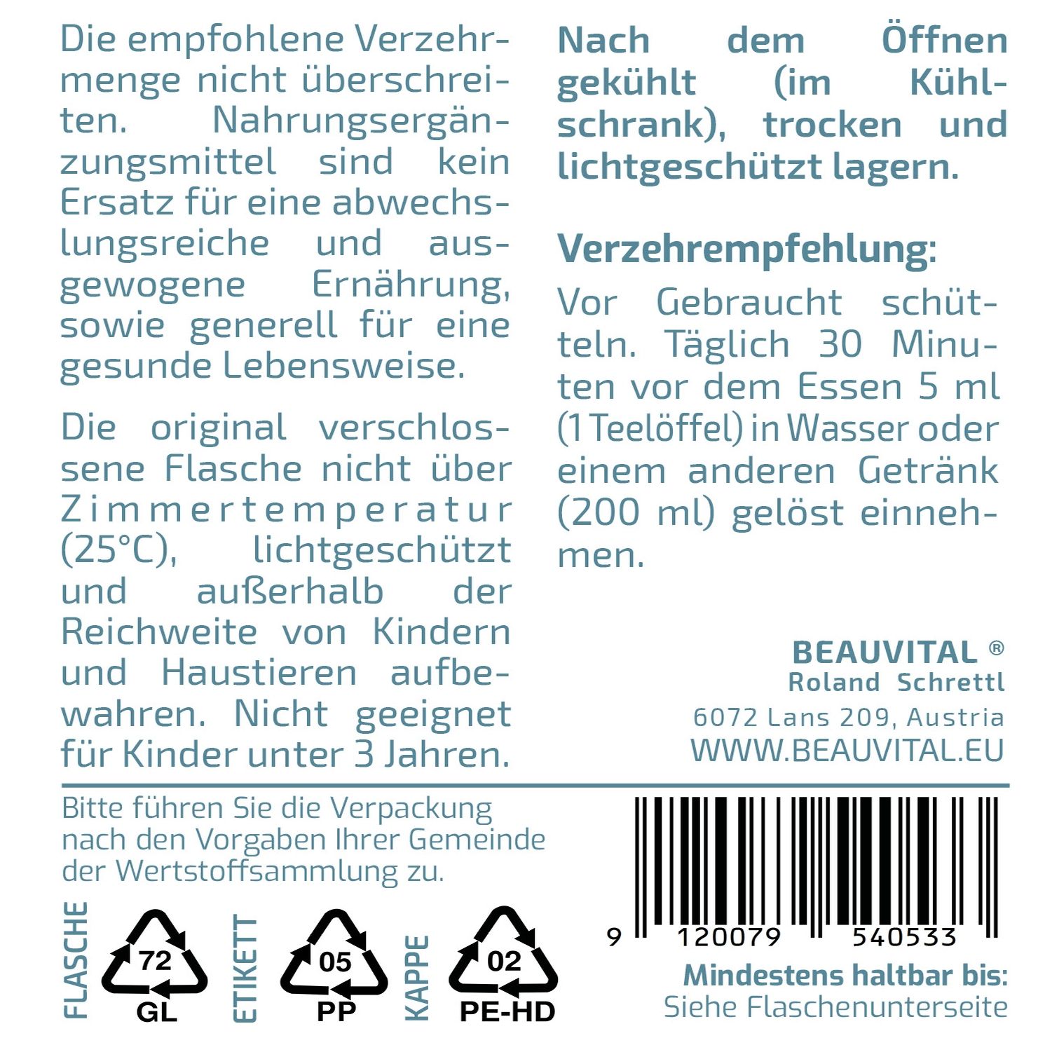 BEAUVITAL® Bio Maitake Kurextrakt | Flüssiger Vollauszug durch Dual-Extraktion