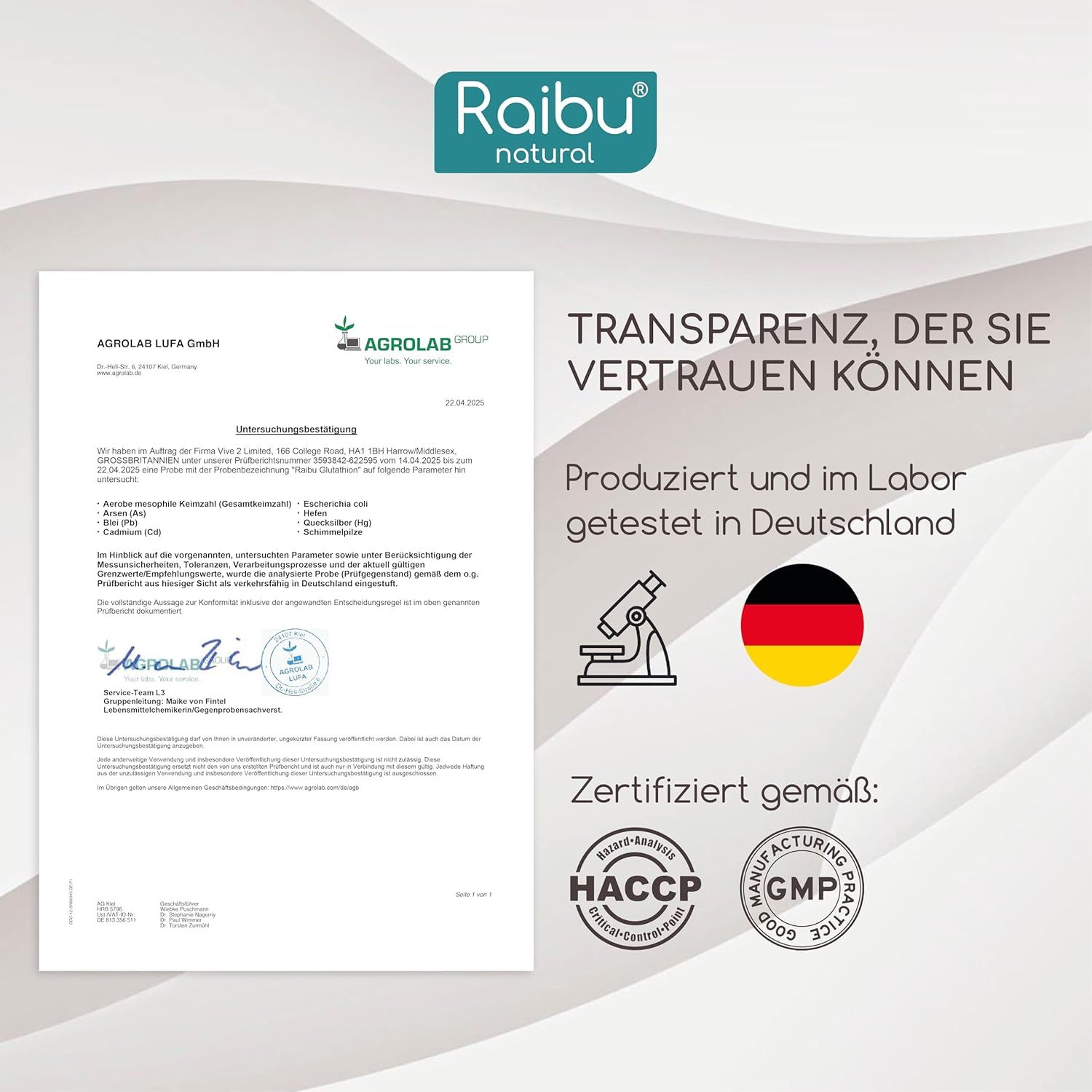 L-Glutathion Kapseln Hochdosiert - mit NAC, Alpha-Liponsäure & L-Glycin - RAIBU