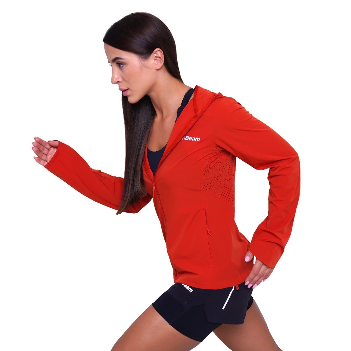 GymBeam Jacke Damen Slim mit Kapuze und Reißverschluss Pulse Orange