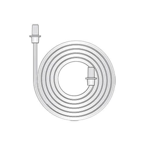 Sauerstoff-Verbindungsschlauch, transparent, gerollt. An beiden Enden mit Konnektoren.