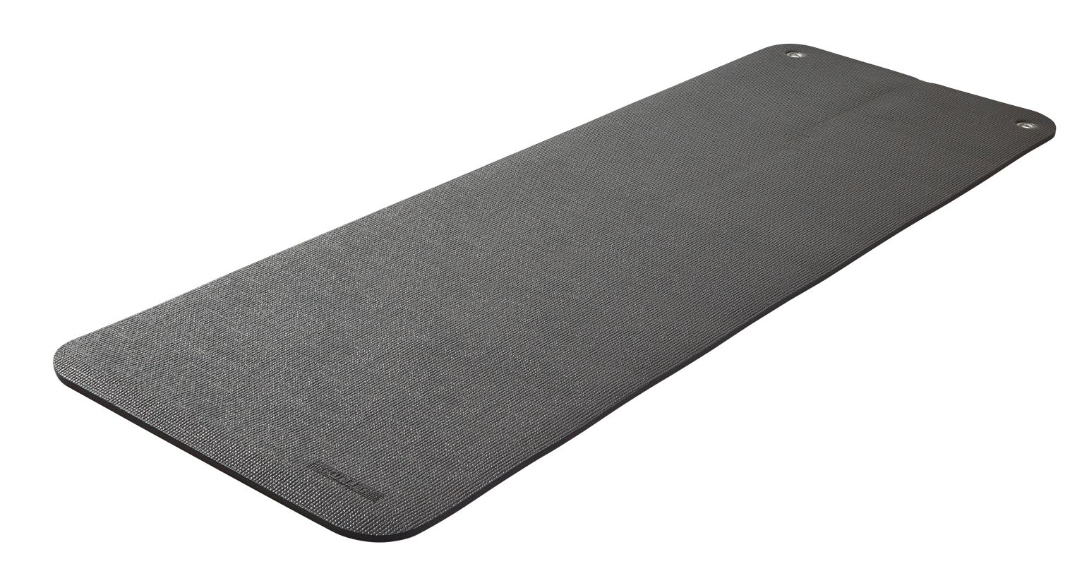 Kübler Sport® Gymnastikmatte mit Ösen, Anthrazit, 180 x 60 x 1 cm