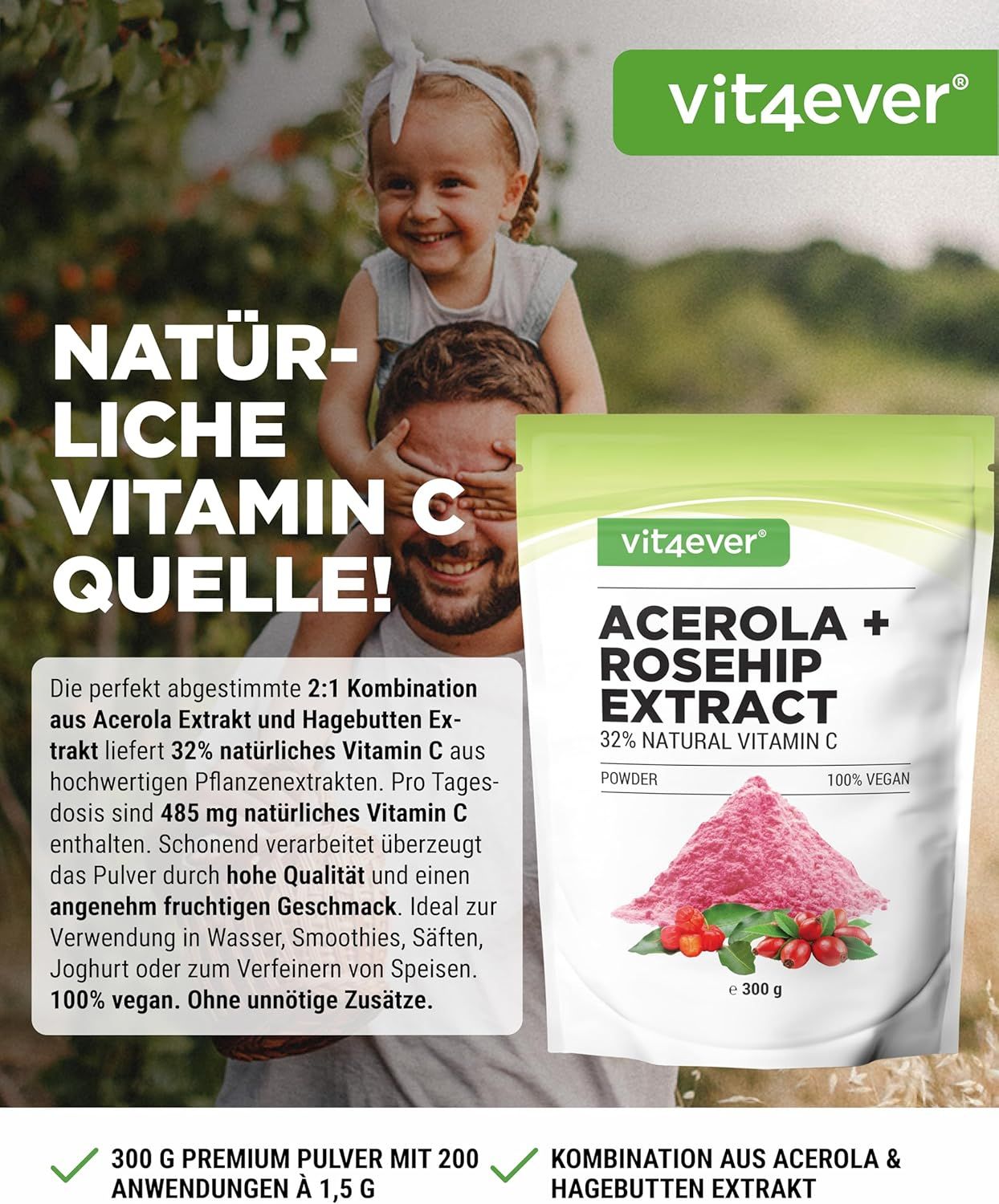 Acerola Hagebutten Pulver