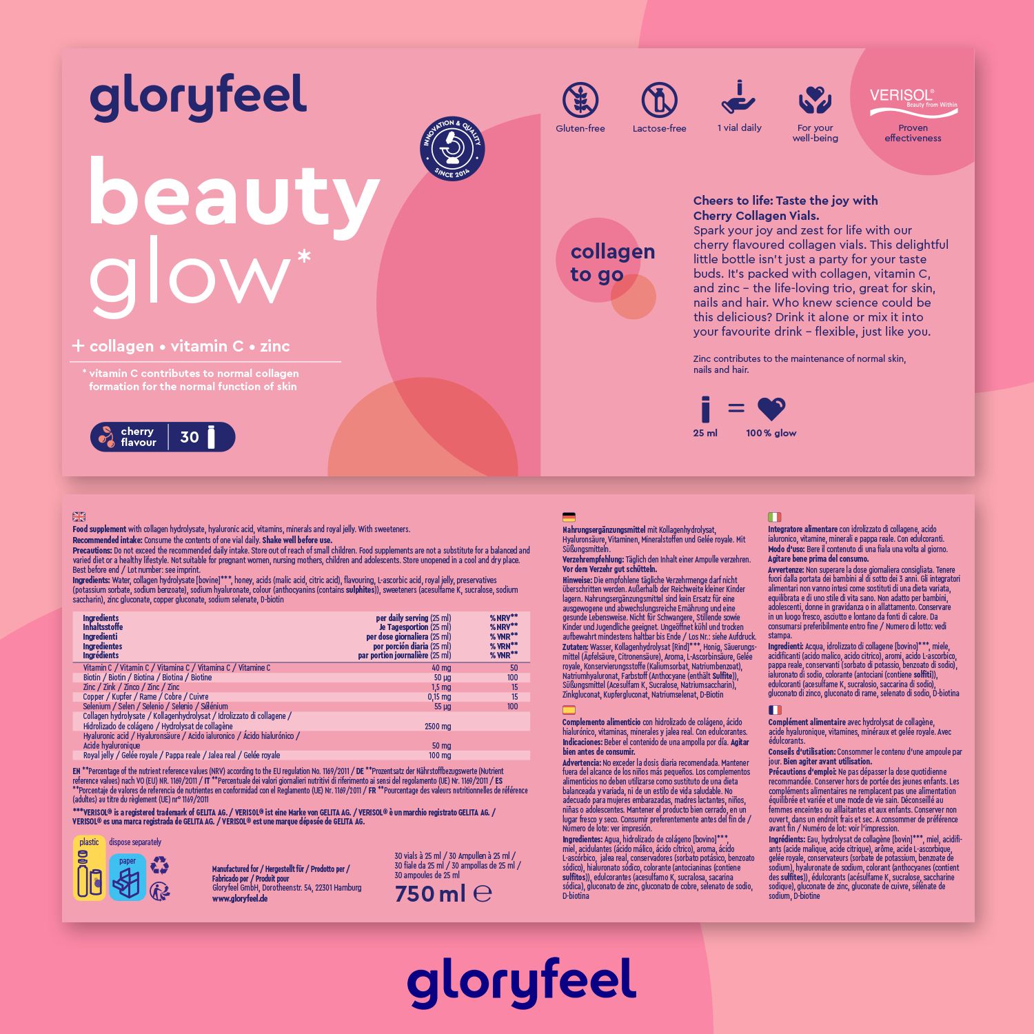 gloryfeel ® Kollagen Ampullen Beauty 30 St