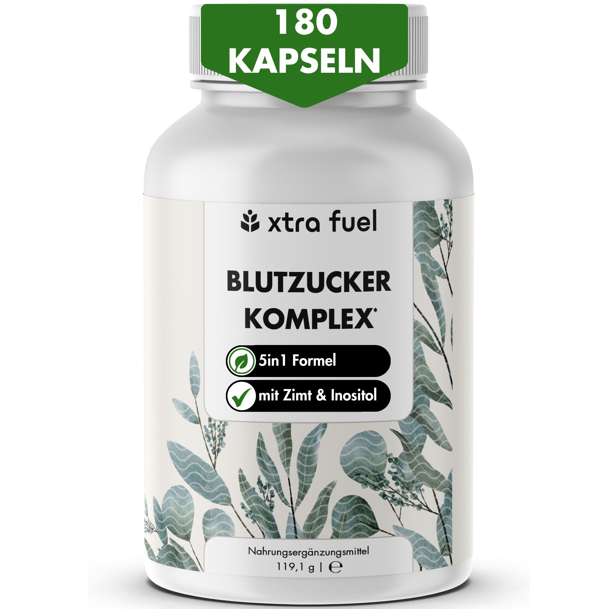 Xtra Fuel Blutzucker Komplex - Nährstoffmix mit Ceylon-Zimt, Inositol & Olivenblatt 119 g Kapseln