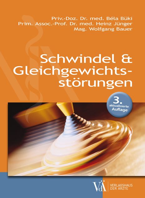 Buchcover mit Titel "Schwindel & Gleichgewichtsstörungen". Autorennamen und "3. aktualisierte Auflage" sind sichtbar. Verlagshaus der Ärzte.