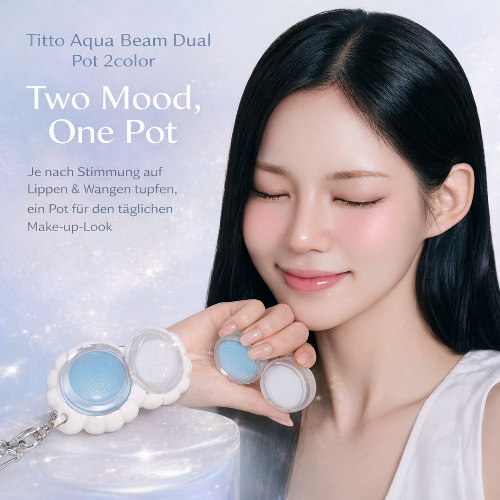 TITTO Aqua Beam Dual Pot #01 Aqua Lip Balm/Shine Beam Plumper