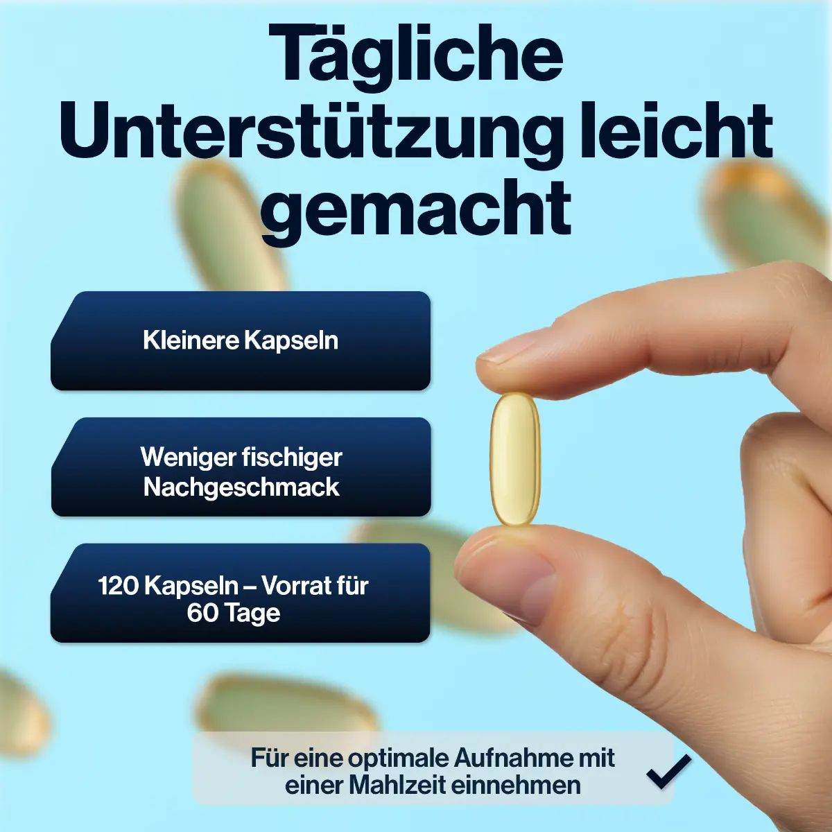 4 HIM & HER Omega 3 Hochdosiert – 80% Konzentrat – 1334 mg