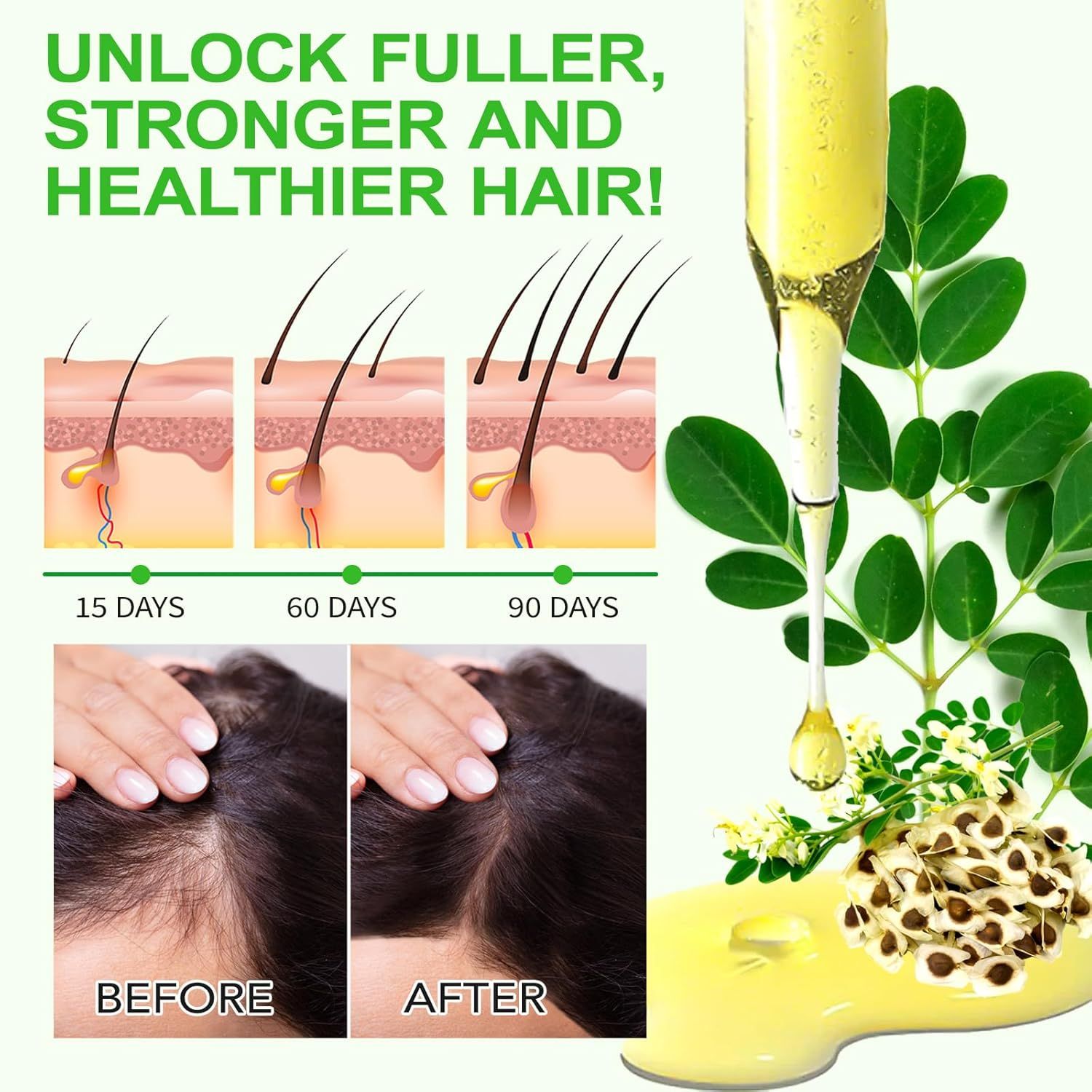 Zoxpm Moringa Oil für Haare Haut, Gesicht