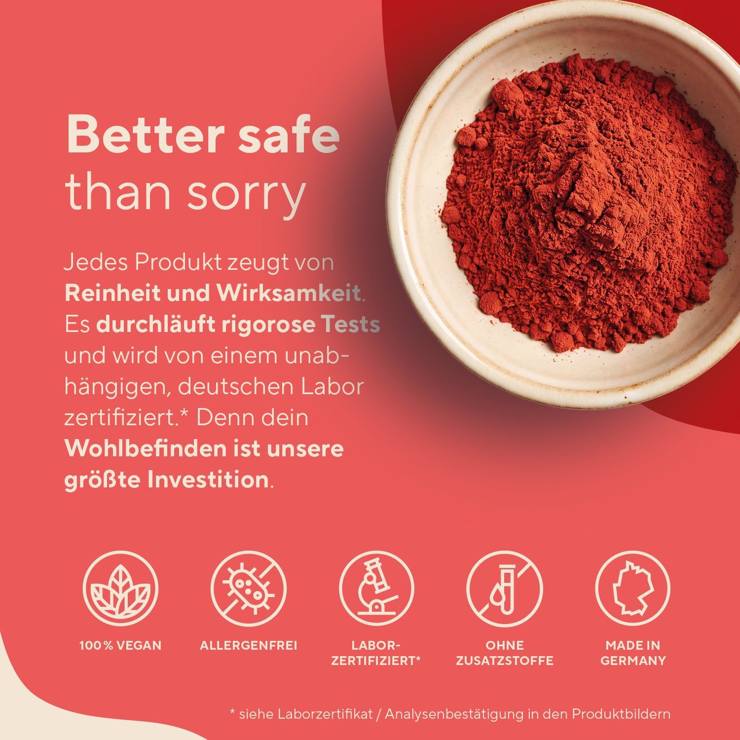 TRUE NATURE BIO ASTAXANTHIN: 100% Vegan, Allergenfrei, Labor-Zertifiziert, Ohne Zusatzstoffe, Made in Germany.
