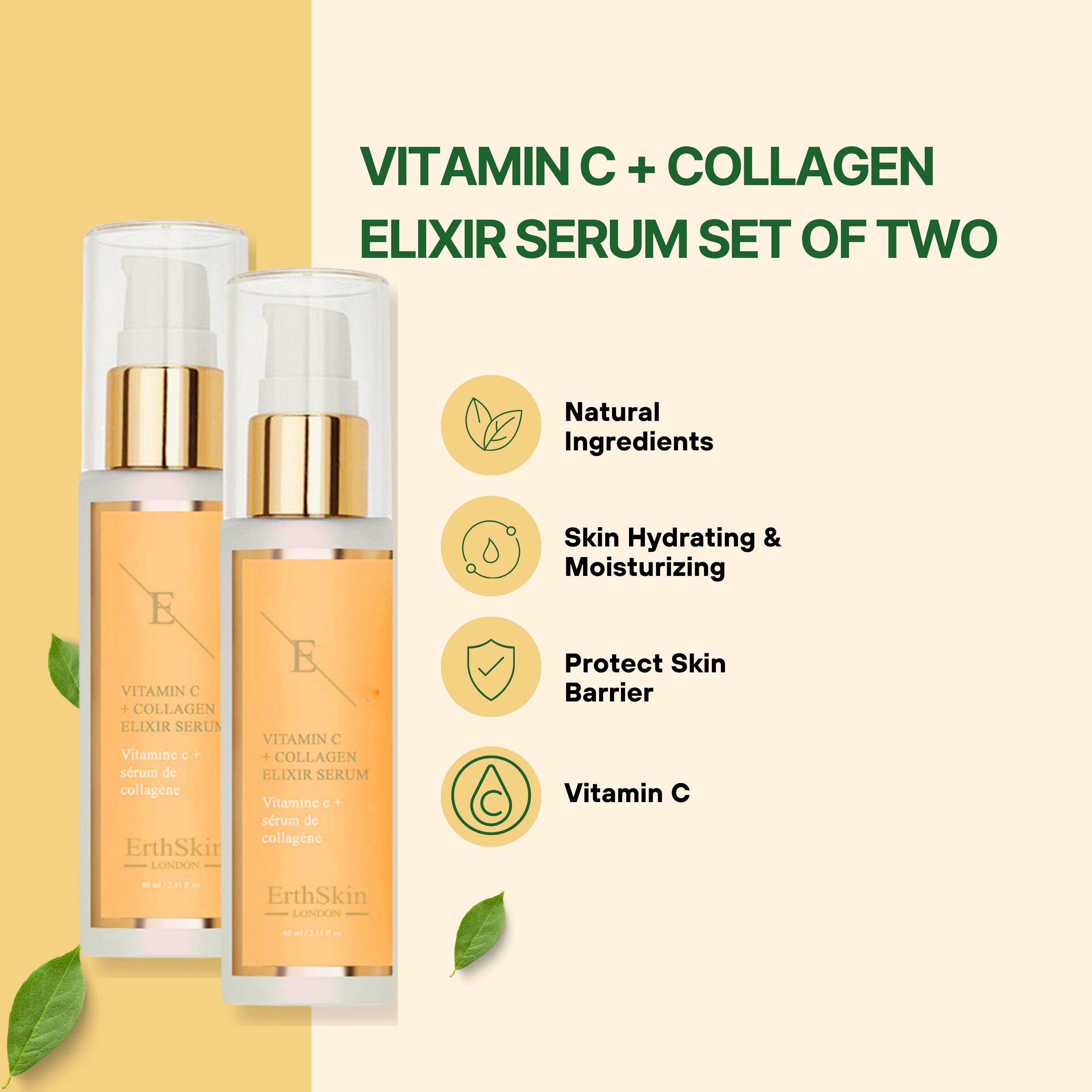ErthSkin London VITAMIN C + KOLLAGEN ELIXIER SERUM set