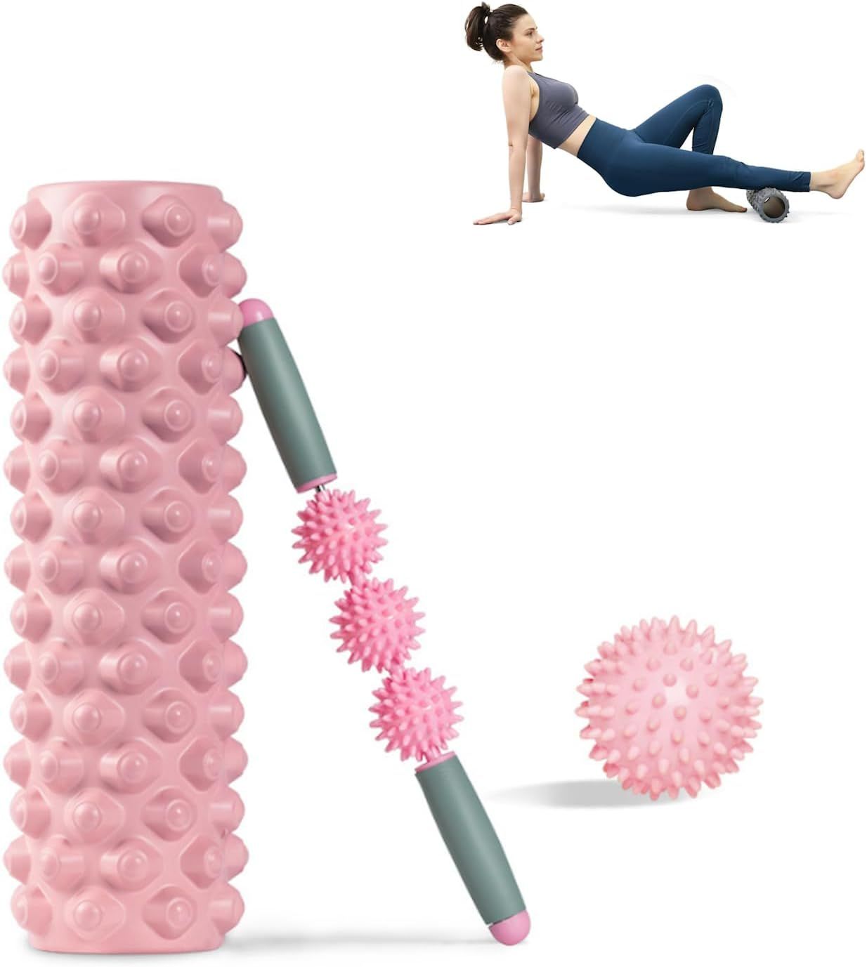 Rullo per Massaggio Muscolare 3 in 1 Kit per Allenamento Miofasciale FF