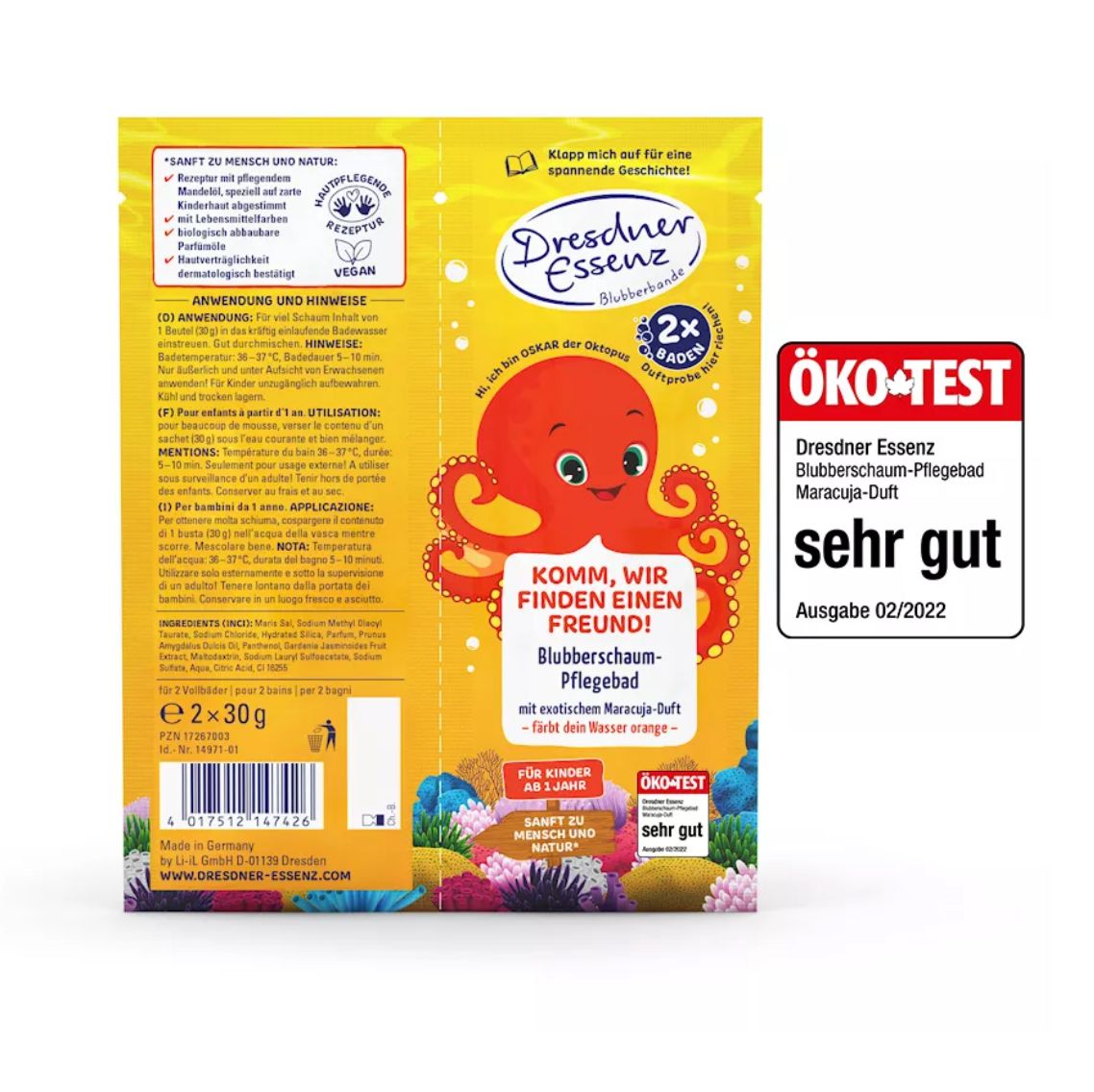 Dresdner Essenz - Blubberschaum-Pflegebad OSKAR Oktopus