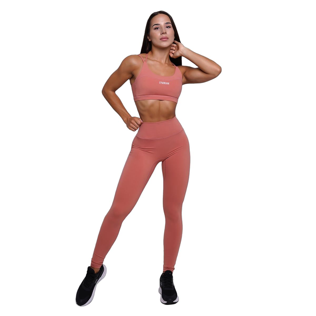 GymBeam Sport-BH Damen FIT mit gekreuzten Trägern in Salmon