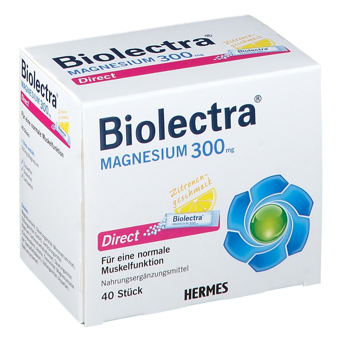 Biolectra Magnesium 300 mg Direct Zitrone Sticks 40 St Pellets