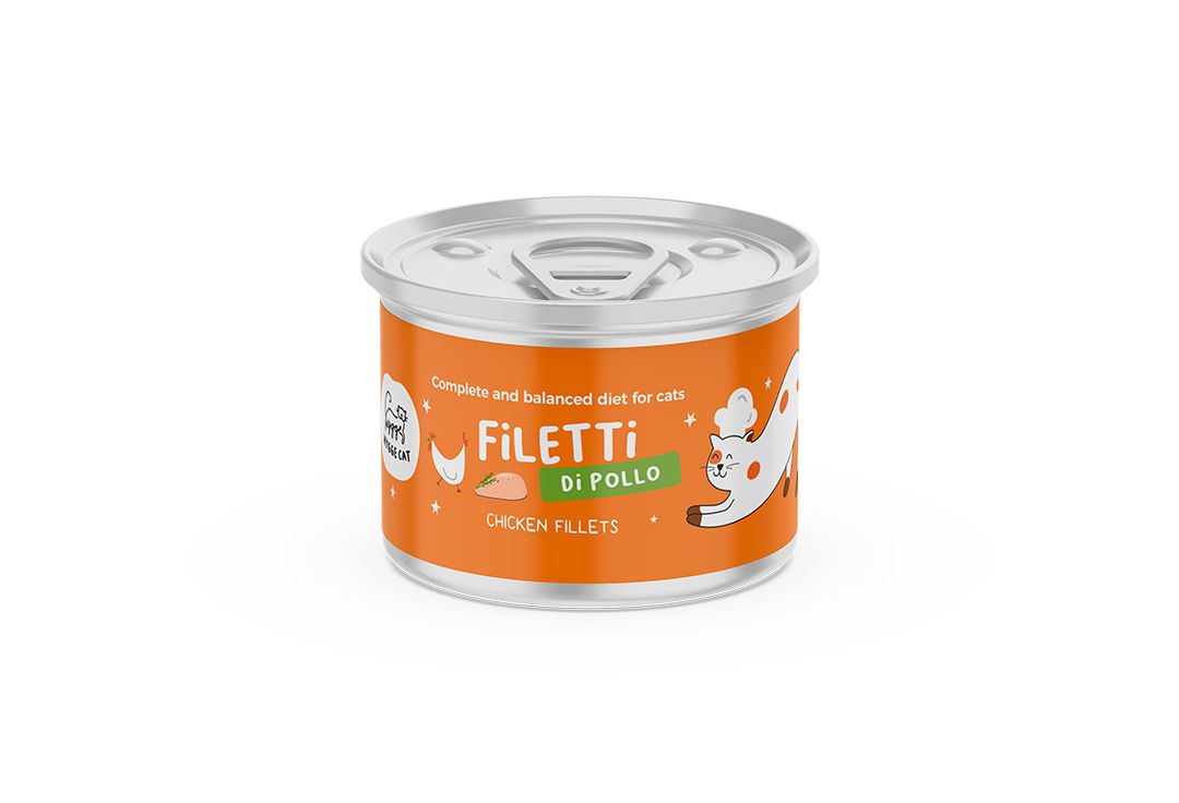 HYGGEDOG - Filetti di Pollo  Alimento completo per gatti adulti - 1 scatoletta