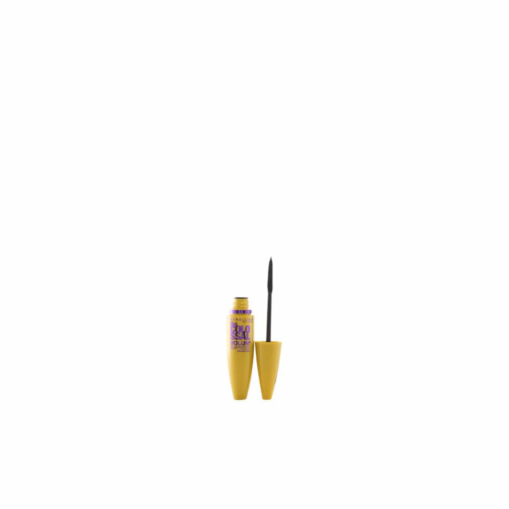 Maybelline The Colossal Volume Express Mascara in Gelb mit lila Akzenten. Der Applikator ist separat.