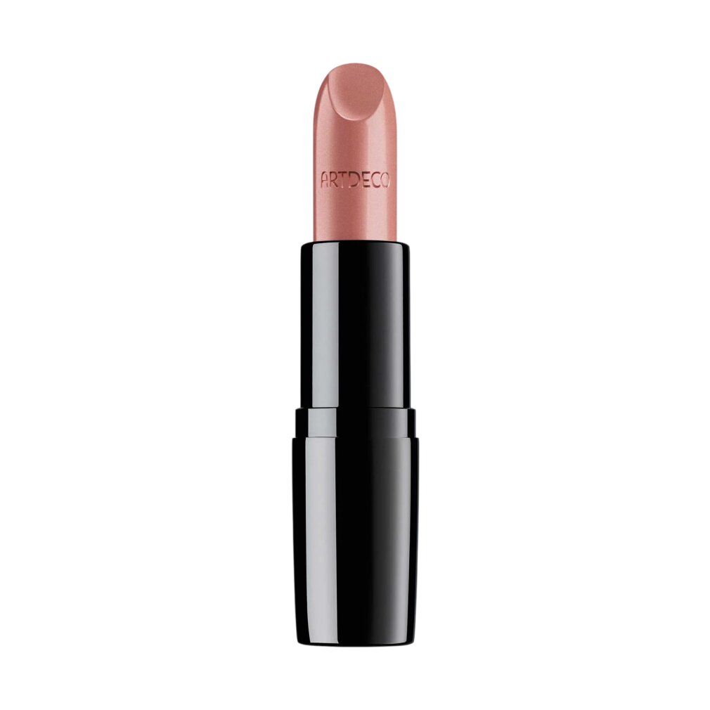 ARTDECO Perfect Color Lipstick in hellem Rosaton mit schwarzem Schaft.