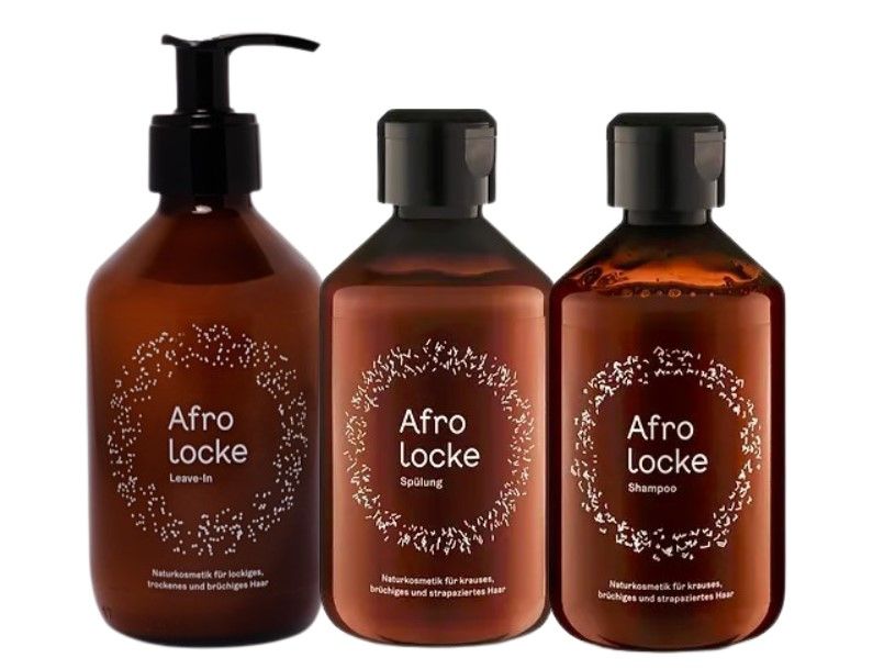 Afrolocke Shampoo, Spülung und Leave-In für lockiges Haar