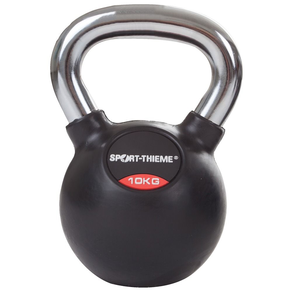 Sport-Thieme Kettlebell Gummiert mit glattem Chrom-Griff