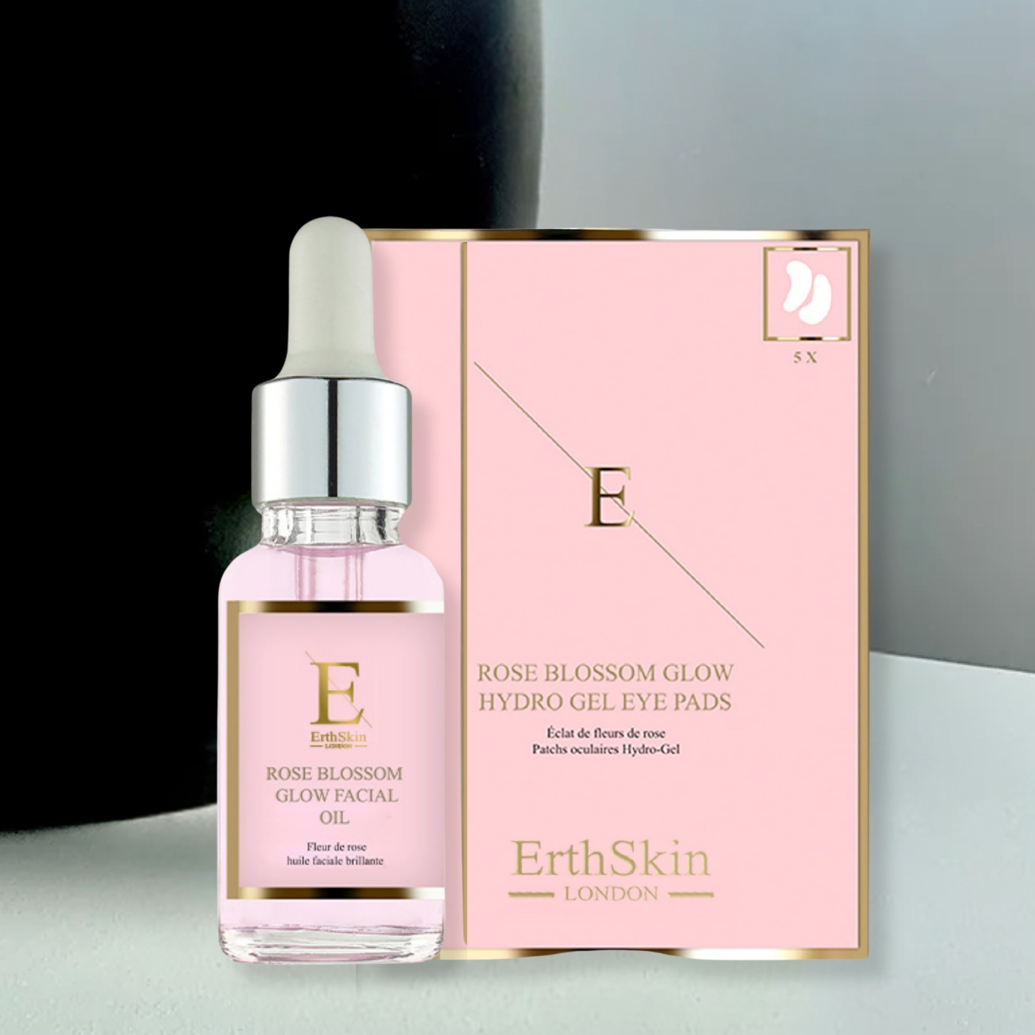 ErthSkin London Rose Blossom Glow Gesichtsöl + Augenpads set