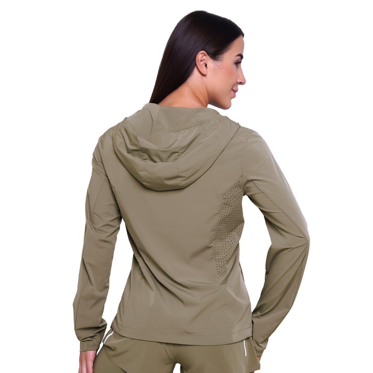 GymBeam Jacke Damen Slim mit Kapuze und Reißverschluss Pulse Vetiver
