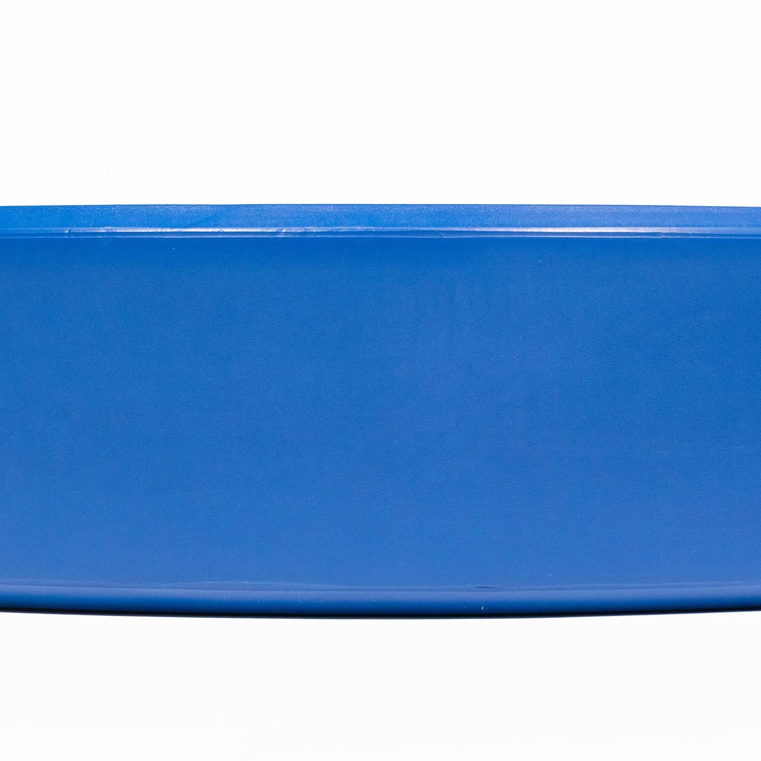 Blaue Sporttrend24 Bumper Plate. Runde Form. Glatte Oberfläche.