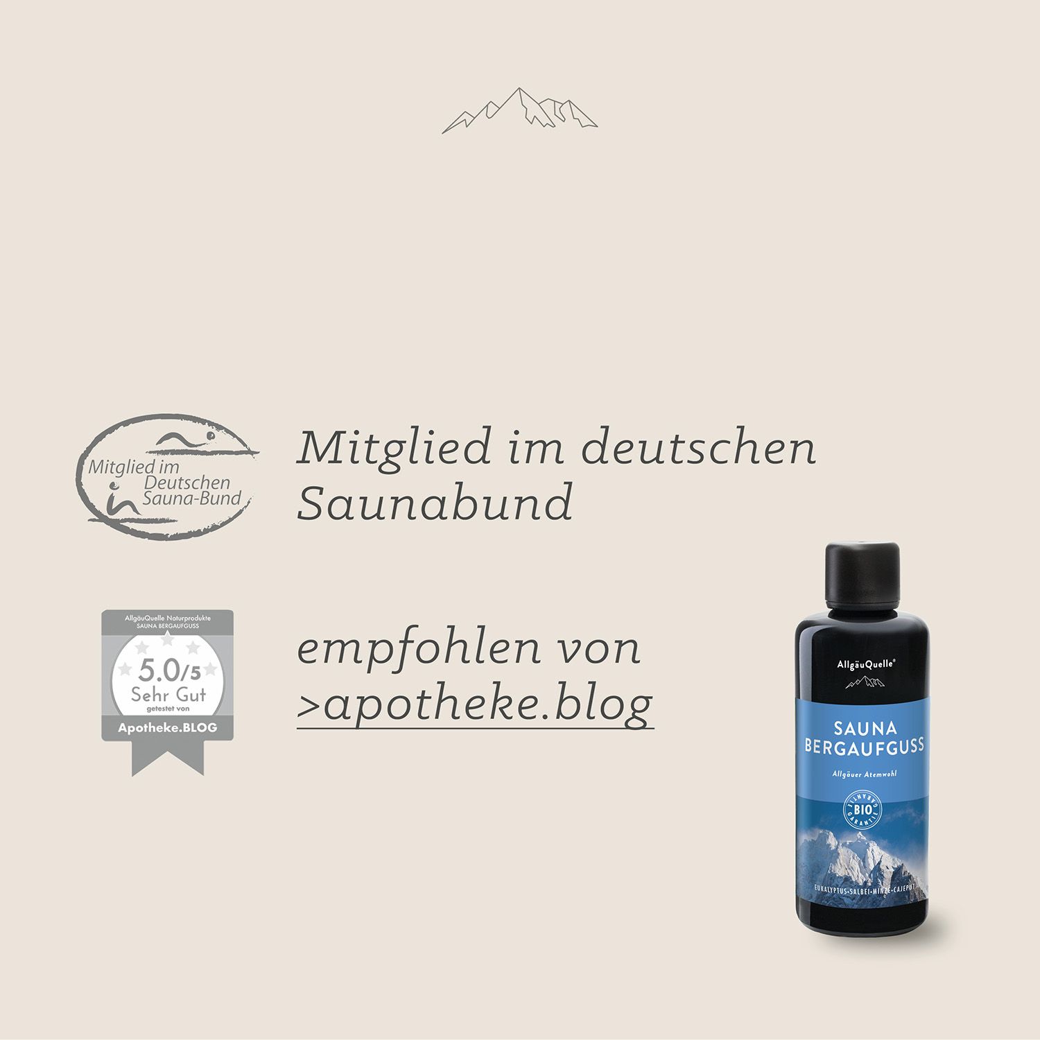 AllgäuQuelle Saunaaufguss Aufgussmittel BIO-Öle von Eukalyptus Minze Salbei Cajeput Saunaöl, vegan