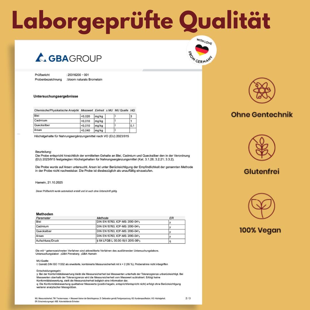 Bloom Naturals Bromelain Kapseln 7500 F.I.P.