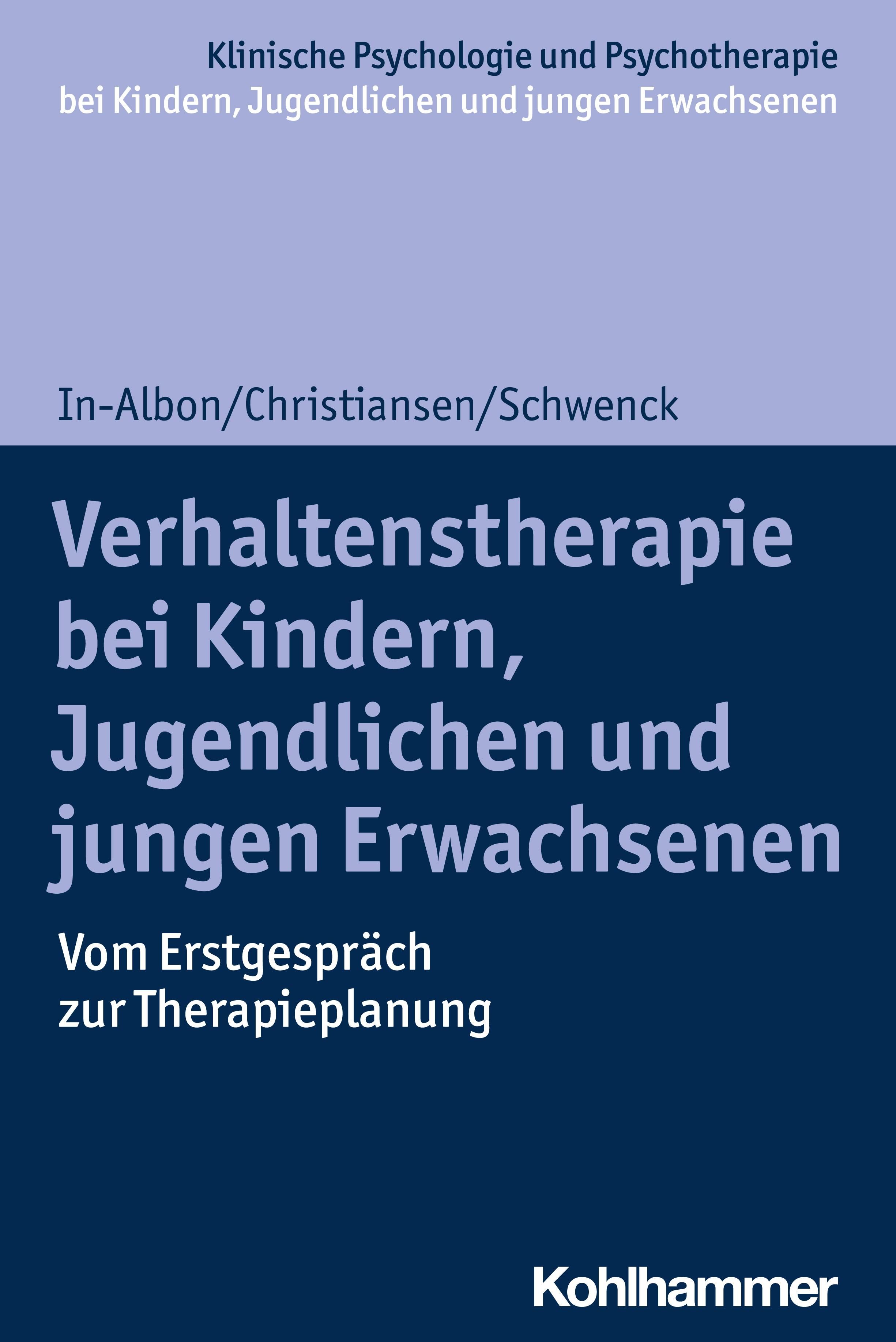 Buchcover: Verhaltenstherapie bei Kindern, Jugendlichen und jungen Erwachsenen. Titel, Autoren, Verlag Kohlhammer.