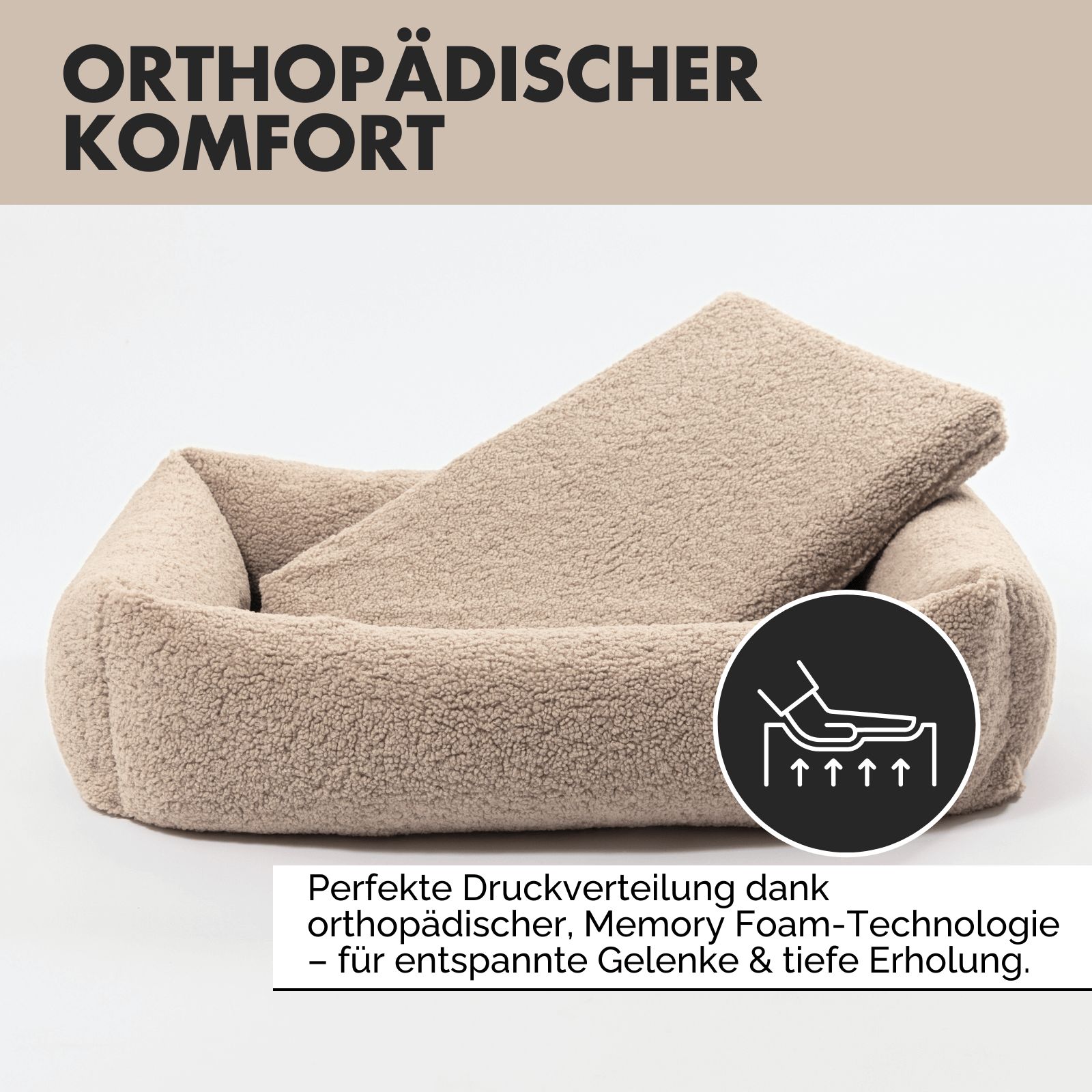 PAW WOW Hundebett SVEN Teddy Greige L