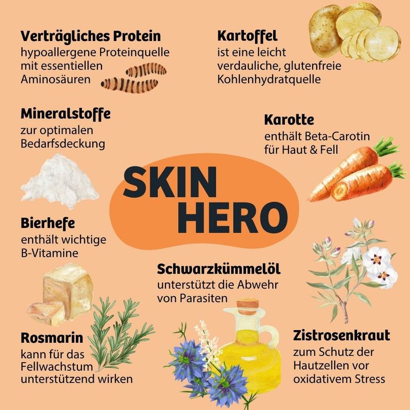 BugBell Trockenfutter SkinHero - Fellpflege & Parasitenabwehr