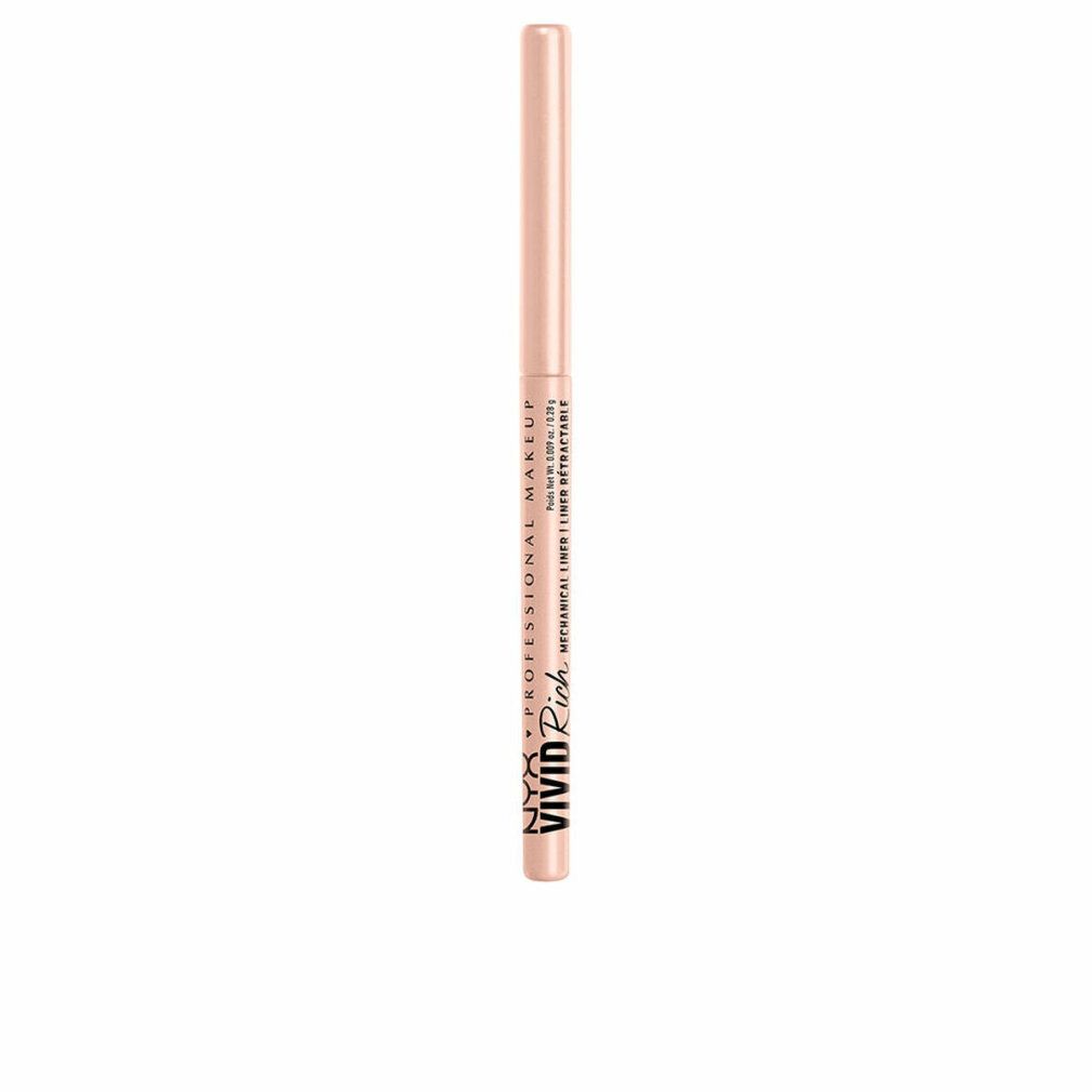 NYX Professional Makeup Eyeliner-Stift, hellrosa. Mechanischer Stift mit schwarzer Schrift. Auf weißem Hintergrund.