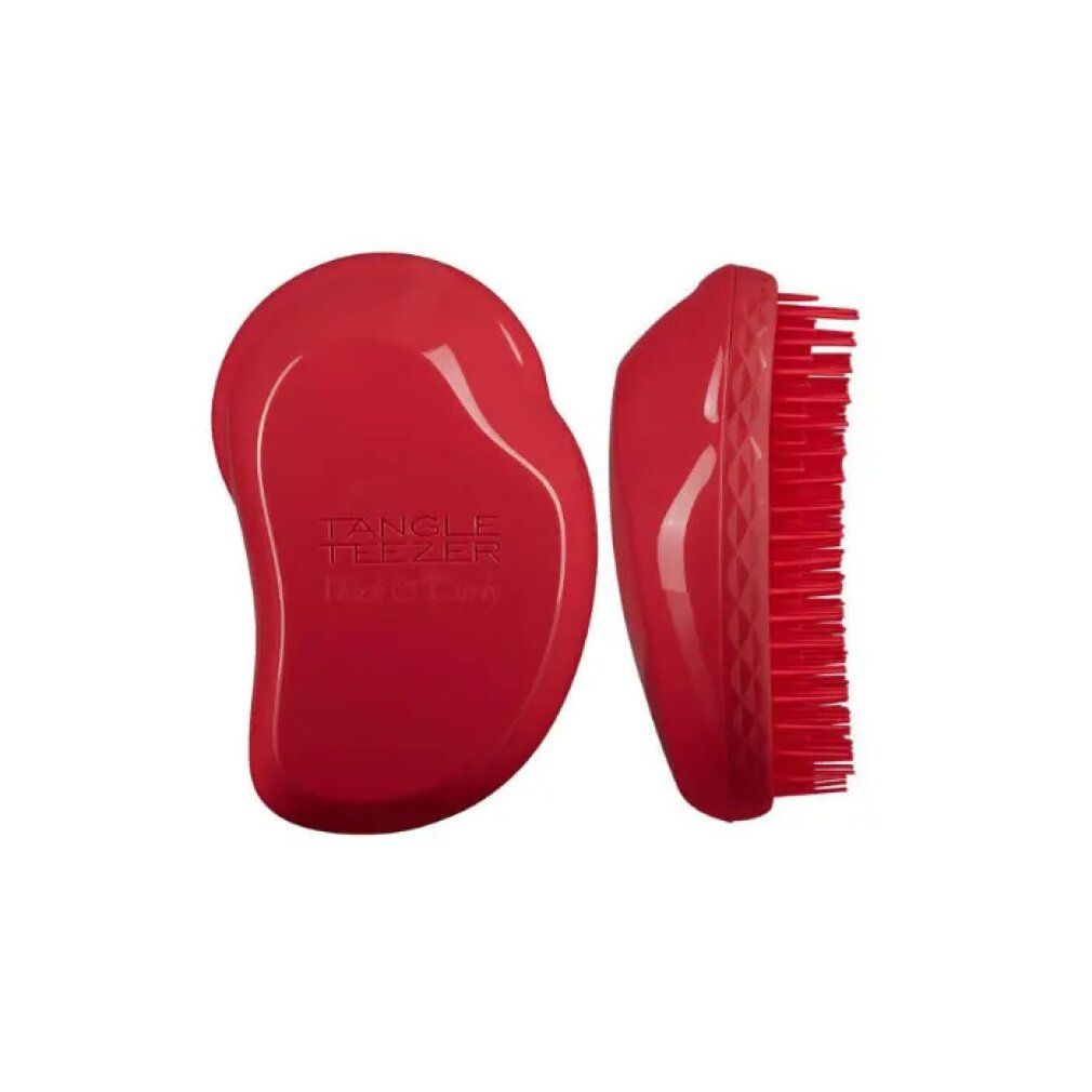 Rote Tangle Teezer Bürste. Ergonomisches Design mit Borsten. Für dickes und lockiges Haar.