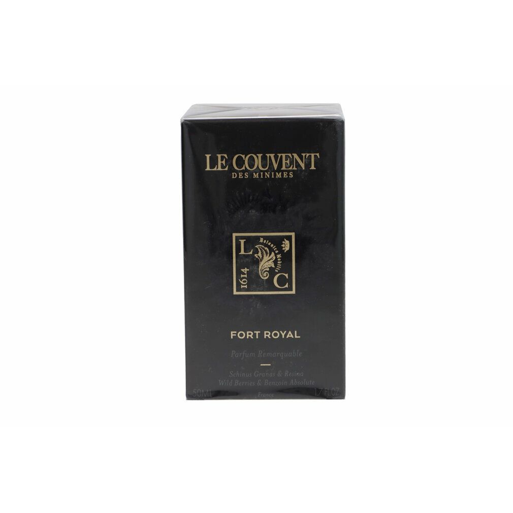 Schwarze Schachtel mit Logo, Schriftzug FORT ROYAL und Produktinformationen. Durchsichtige Folie.