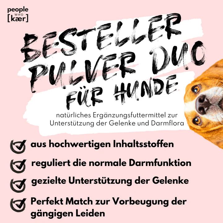 Sparset "Bestseller Pulver" Gelenkpulver & Darmpulver für Hunde - People Who Kaer
