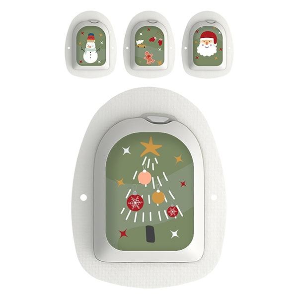 Diasticker® Omnipod Stickerset "Christmas". Omnipod-Geräte mit Weihnachtsdesigns.