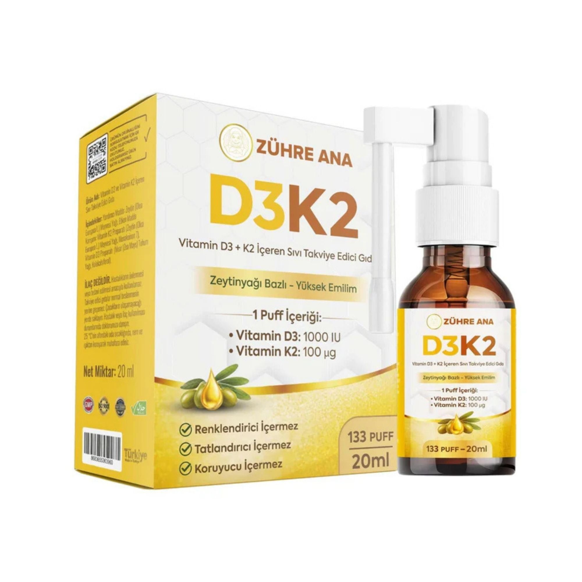 Zühre Ana | Vitamin D3 + K2 Spray 20 ml