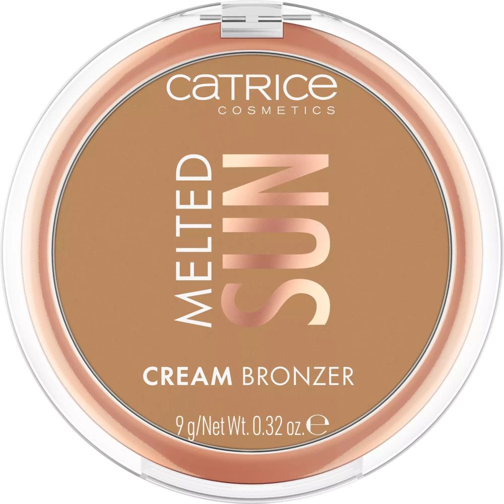 Catrice Melted Sun Cream Bronzer in runder Dose mit transparentem Deckel. Bronzer ist hellbraun.