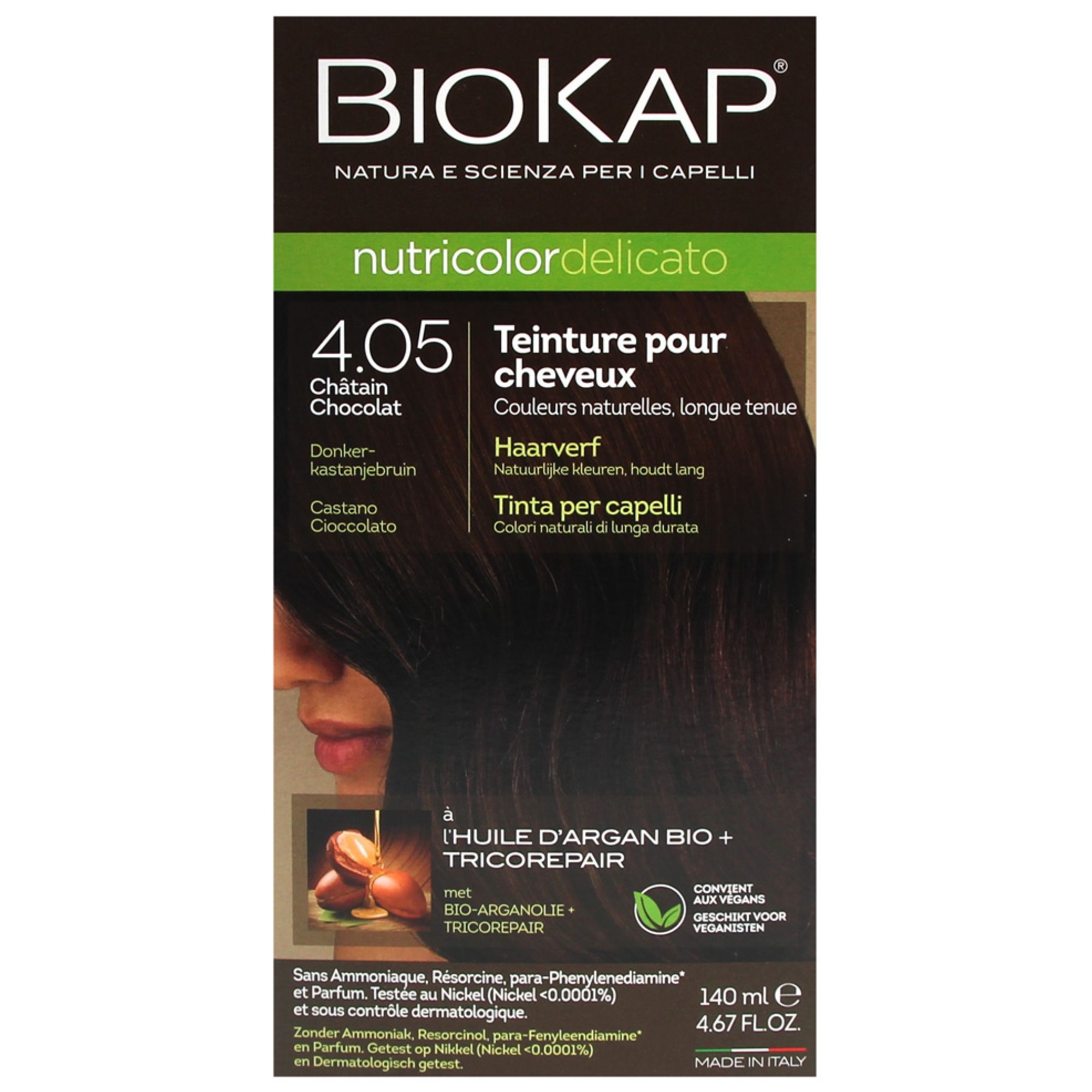 Biokap Nutricolor Delicato Permanent Tint (Haarfärbung : Kastanienbraun) 7,5x6x17 cm